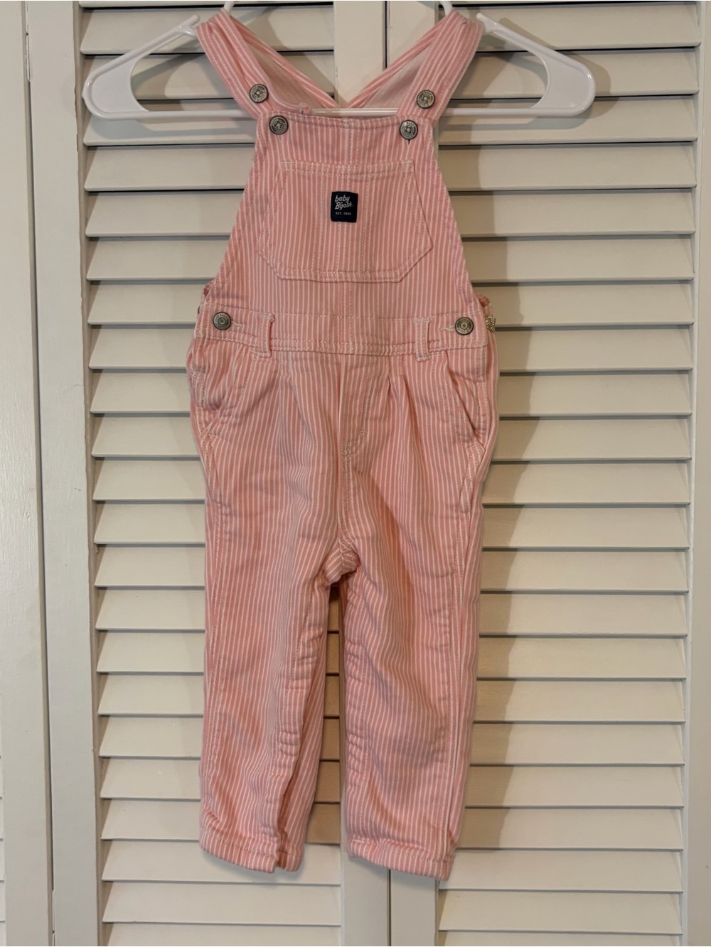 OshKosh B'gosh Light Pink Pinstripe Overalls